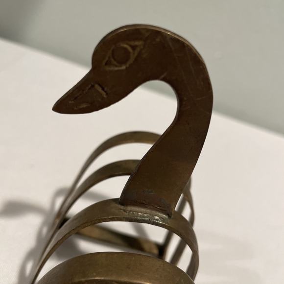 Vintage Brass Duck Mail Letter Holder Desk File Organizer Arch Design - Picture 6 of 8